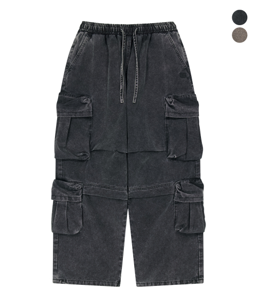 DOUBLE POCKET STONE WASH PANTS