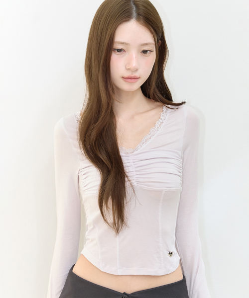 LACE CORSET LONG SLEEVE PINK