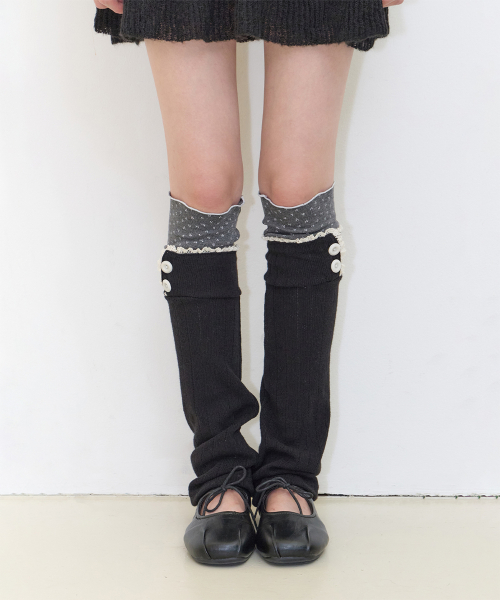 PATTERN FOLDING LEG WARMER MELANGE