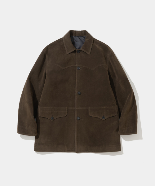 faux suede car coat brown