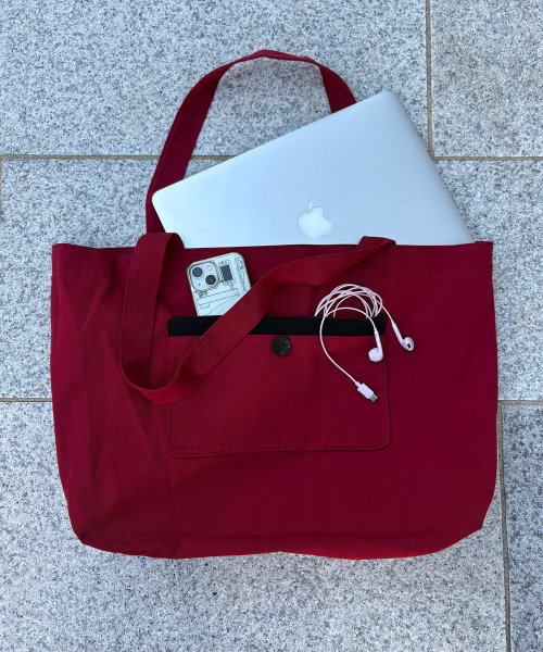 big pocket shoulder bag red