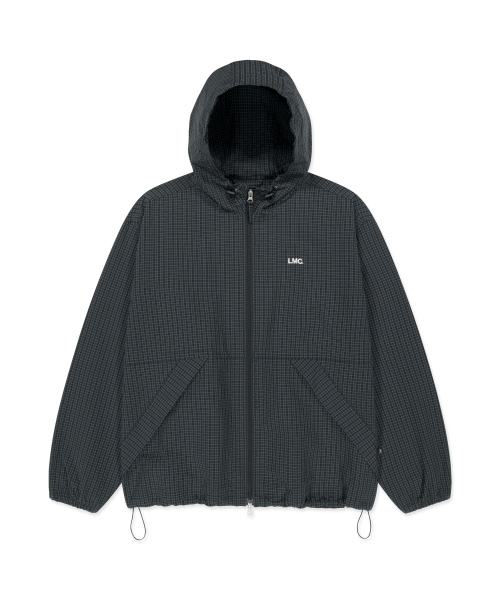 CHECK ANORAK HOODIE ZIP JACKET black
