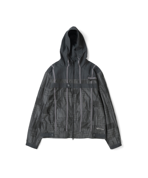 TCM patchwork pattern windstopper (black)