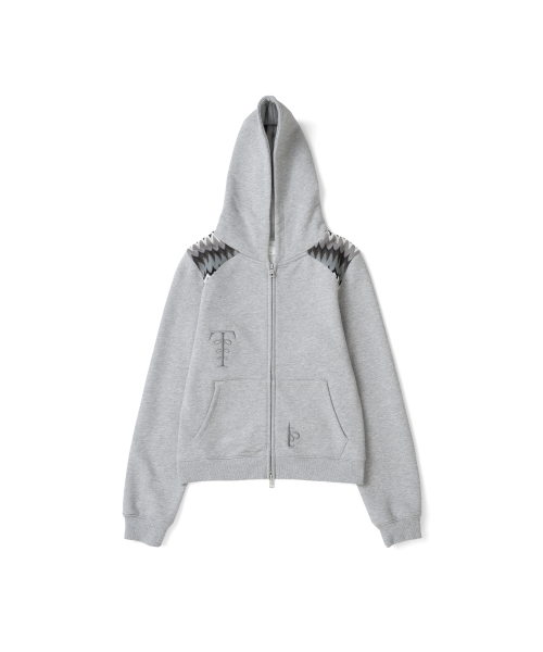TCM boheme hooded zip-up (melange grey)