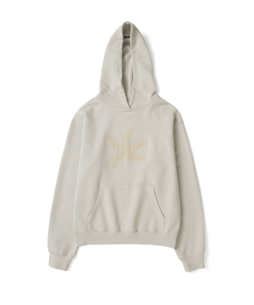 TCM stripe starfish logo hoodie (sand beige)