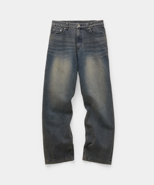 Brushed Semi-Relaxed Jeans (Grayish Blue)