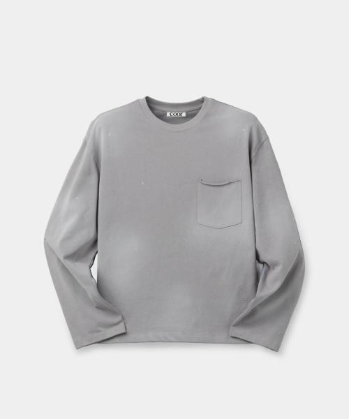 Painted Long Sleeve T Shirt (Washed Gray)