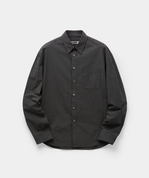 Windowpane Check Shirts (Black)
