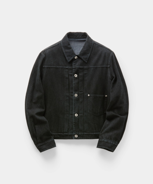 Type 1 Rustic Washed Trucker Jacket (Washed Black)