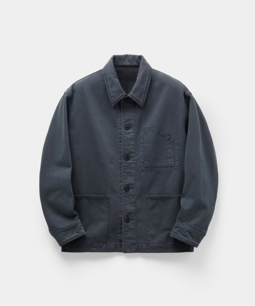 Dyed Moleskin Chore Jacket (Grayish Blue)