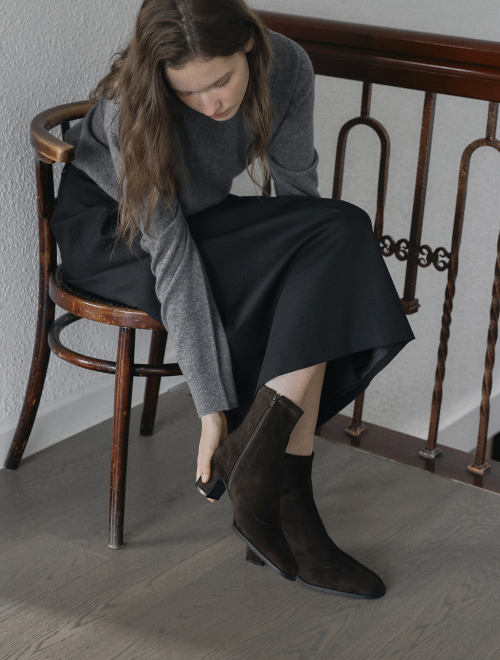 RINOEL Sock-Style Ankle Boots (5.5cm)