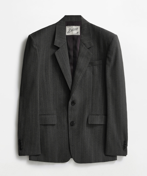 Ventnor Wool Herringbone Single Blazer Charcoal Brown