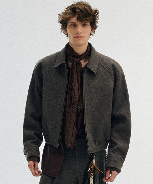 Wind Wool Blouson Jacket Khaki