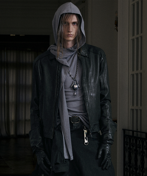 Sliver Lambskin Leather Jacket Black