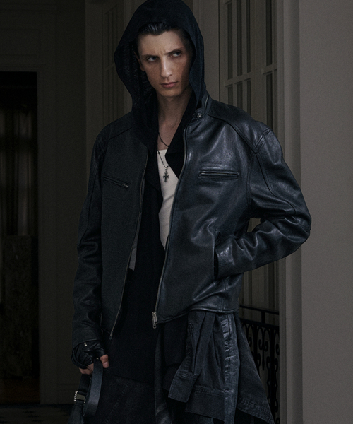 Saber Lambskin Leather Jacket Black