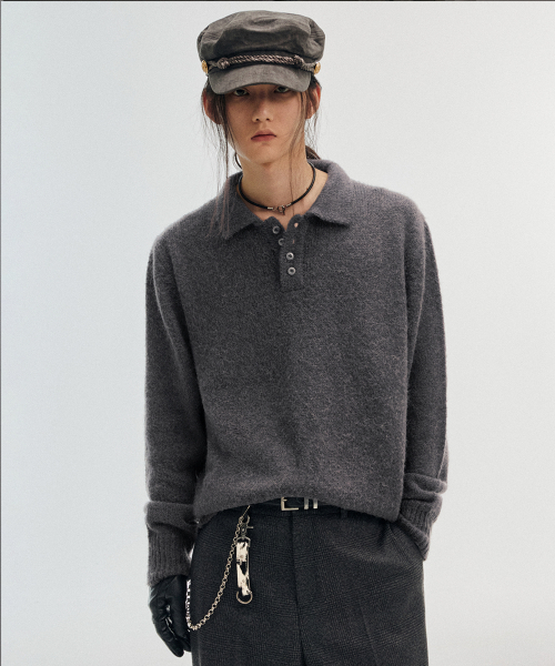 Cask Mohair Blend Collar Knit (2 COLOR)