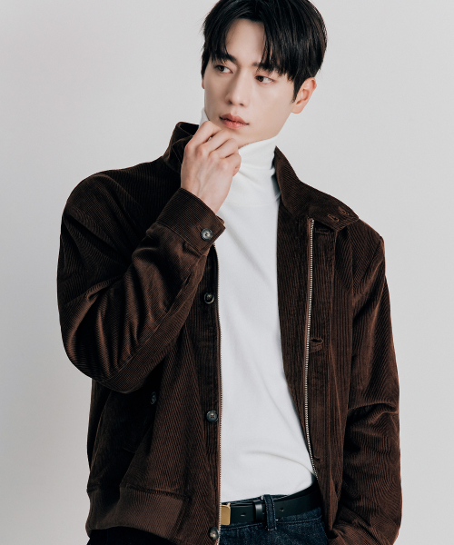 코듀로이 크롭 해링턴 자켓 [BROWN]