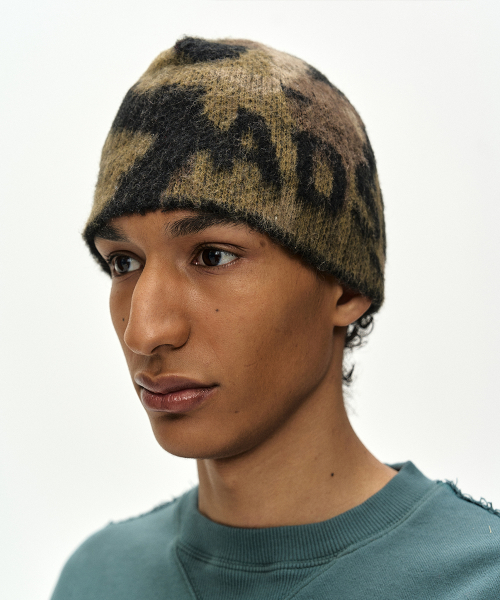 UNISEX ADSB CAMOUFLAGE WOOL BEANIE (BLACK/GREEN)