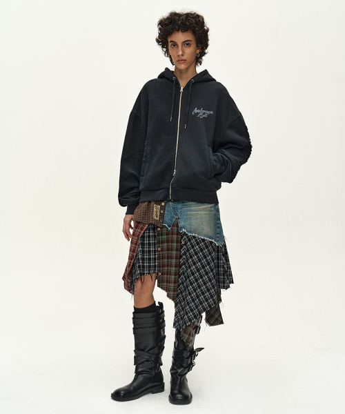 DENIM COMBINATION SHIRT PATCHWORK SKIRT (MULTI)