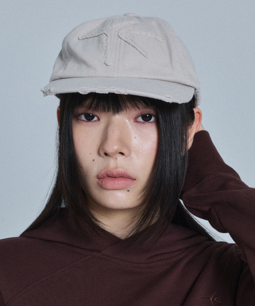 DEV:12 ND Applique Graphic Flat-Brim Ball Cap_Padded White