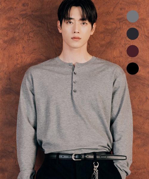 워셔블 에센셜 헨리넥 니트 [4color]