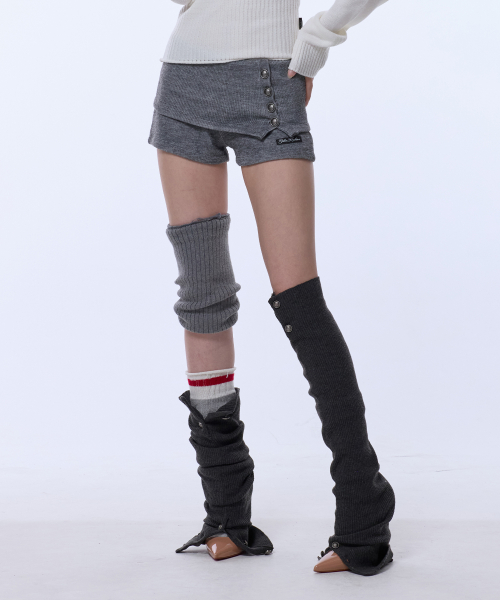 4-BUTTON KNIT SHORTS_GREY