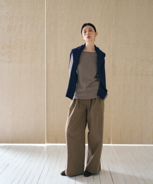 Loop Tuck Wide Pants_2COLOR