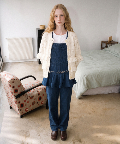 Flare Skirt Layered Overall (Navy)
