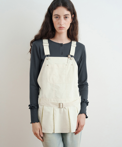 Pleats Mini Overall (Cream)