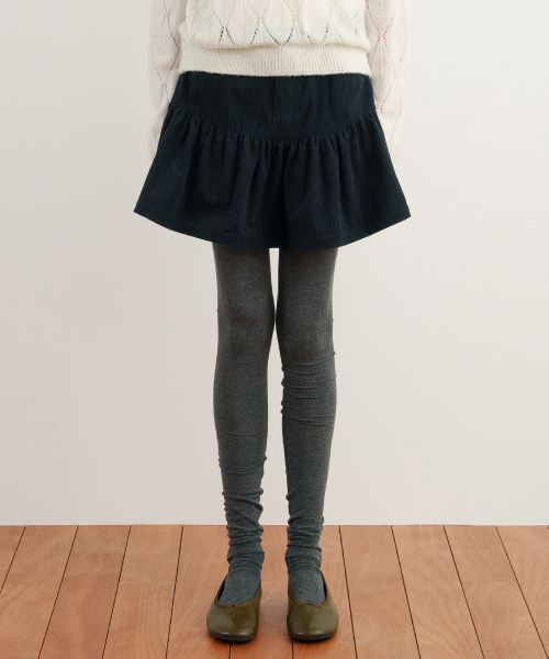 Flare Corduroy Mini Skirt (Navy)