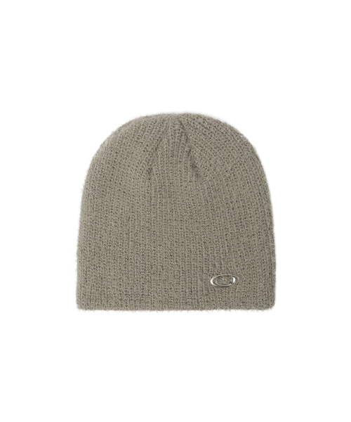 HAIRY METAL LOGO BEANIE - BEIGE