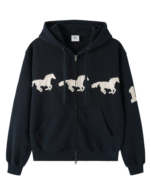 GALLOP HOODIE ZIP UP - NAVY