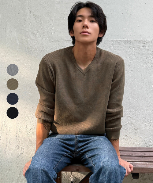 [NERDKING] 워셔블 크롭 브이넥 니트_4COLOR