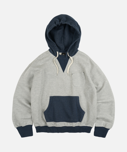 프리즘웍스 COLOR BLOCK POCKET HOODY _ NAVY
