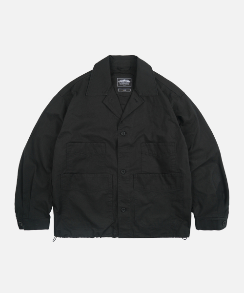 DOUBLE POCKET COVERALL JACKET _ BLACK