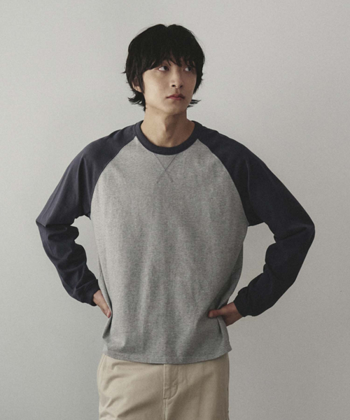 GUSSET RAGLAN L/S T-SHIRT [BLUE]