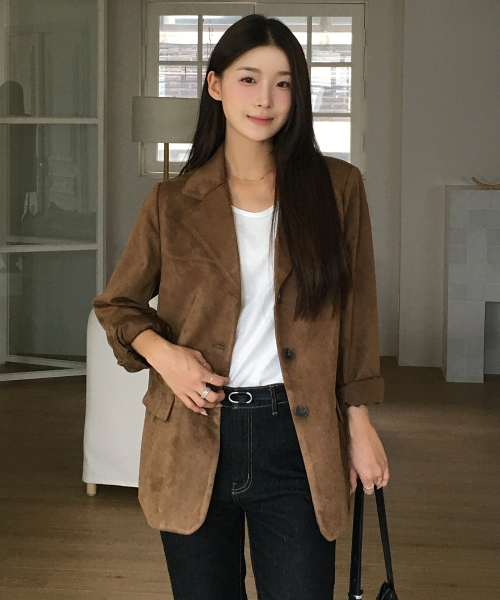 26FW FAUX스웨이드 테일러드 자켓