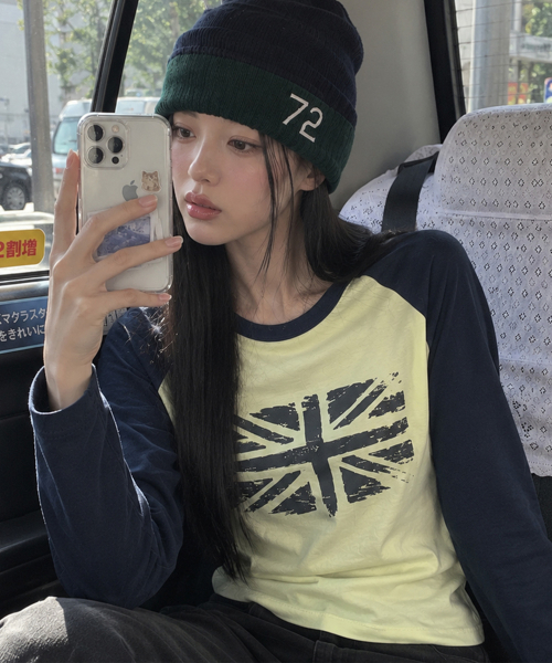 유니언잭 래글런 롱 슬리브[레몬]