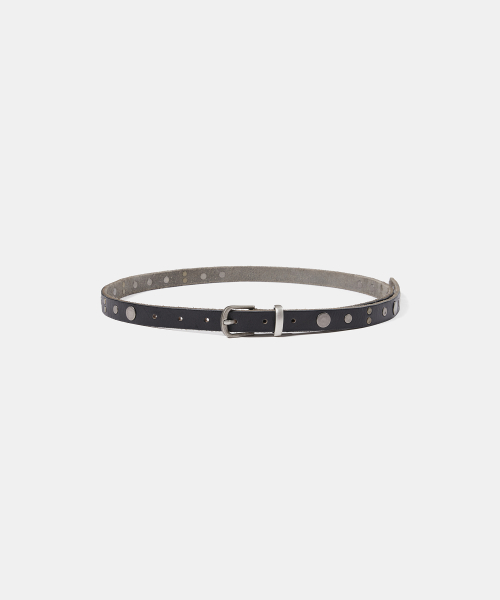 VINTAGE STUDDED LEATHER BELT (BLACK)
