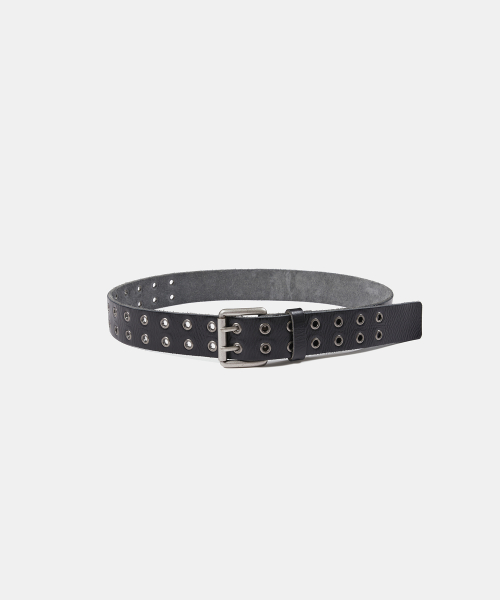 엘씨디씨티엠 VINTAGE DOUBLE EYELET LEATHER BELT (BLACK)