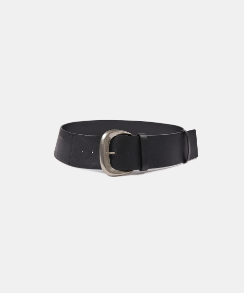 WIDE LEATHER BELT (BLACK)