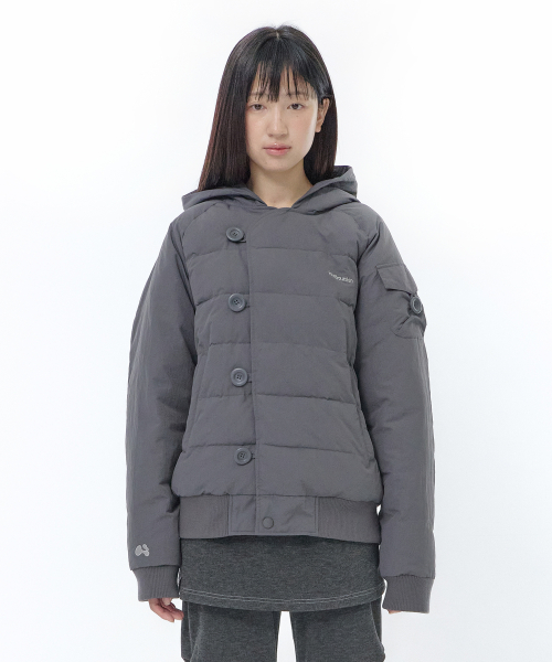Button padded jacket (Charcoal)