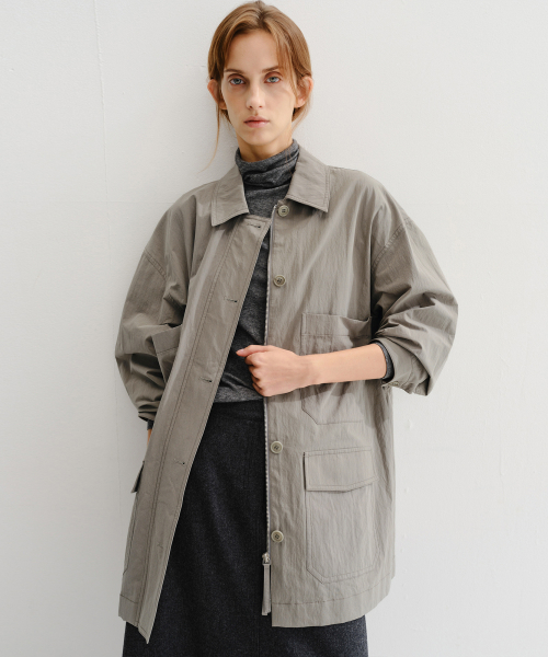 MOSS COTTON UTILITY JACKET (LIGHT KHAKI)