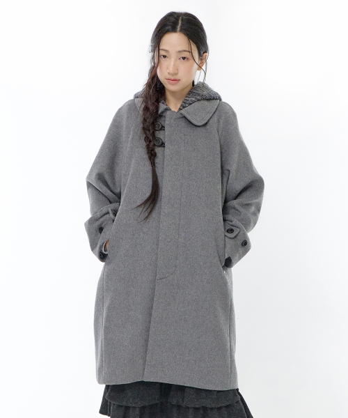 Attachable hooded single coat (Gray)