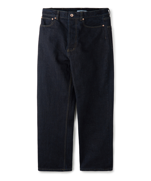 Washed Straight Denim Pants Indigo