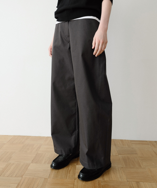 LIV BARREL COTTON PANTS (CHARCOAL)