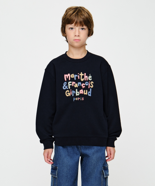 마리떼 키즈 KIDS PATCHWORK SWEATSHIRT navy
