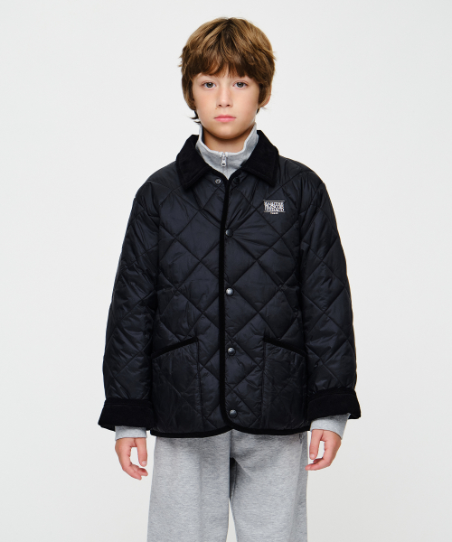 KIDS CLASSIC LOGO QUILTED PADDED JACKET black