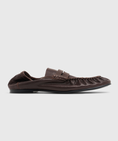 UNIFORM Pleats Banding Loafer Dark Brown