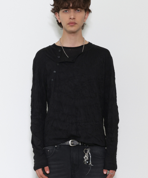 Oblique Layered Long Sleeve BLACK